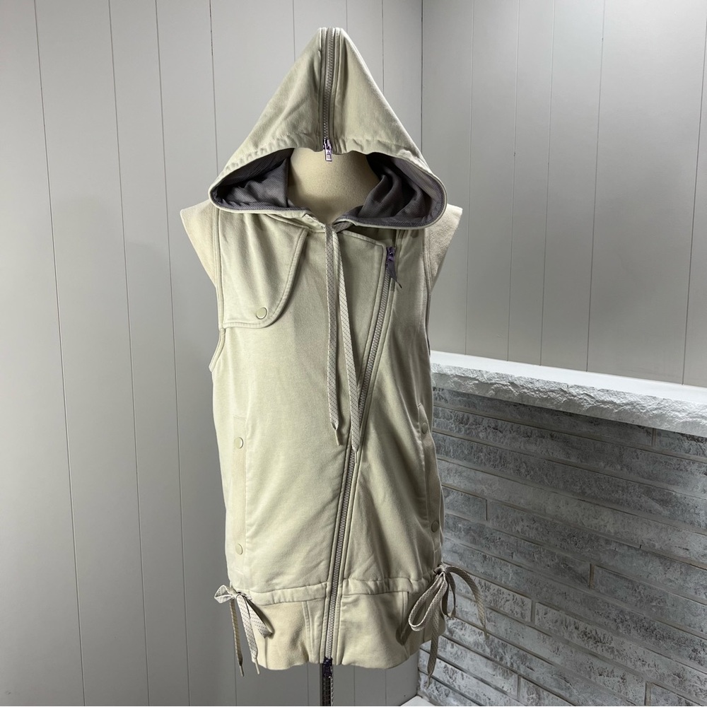 Adidas By Stella McCartney Mint Green Hooded Zip Up Sleeveless Vest Jacket 38